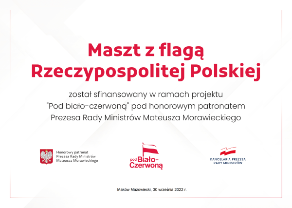 Maszt z flagą Polski w ramach projektu "Pod Biało-czerwoną"