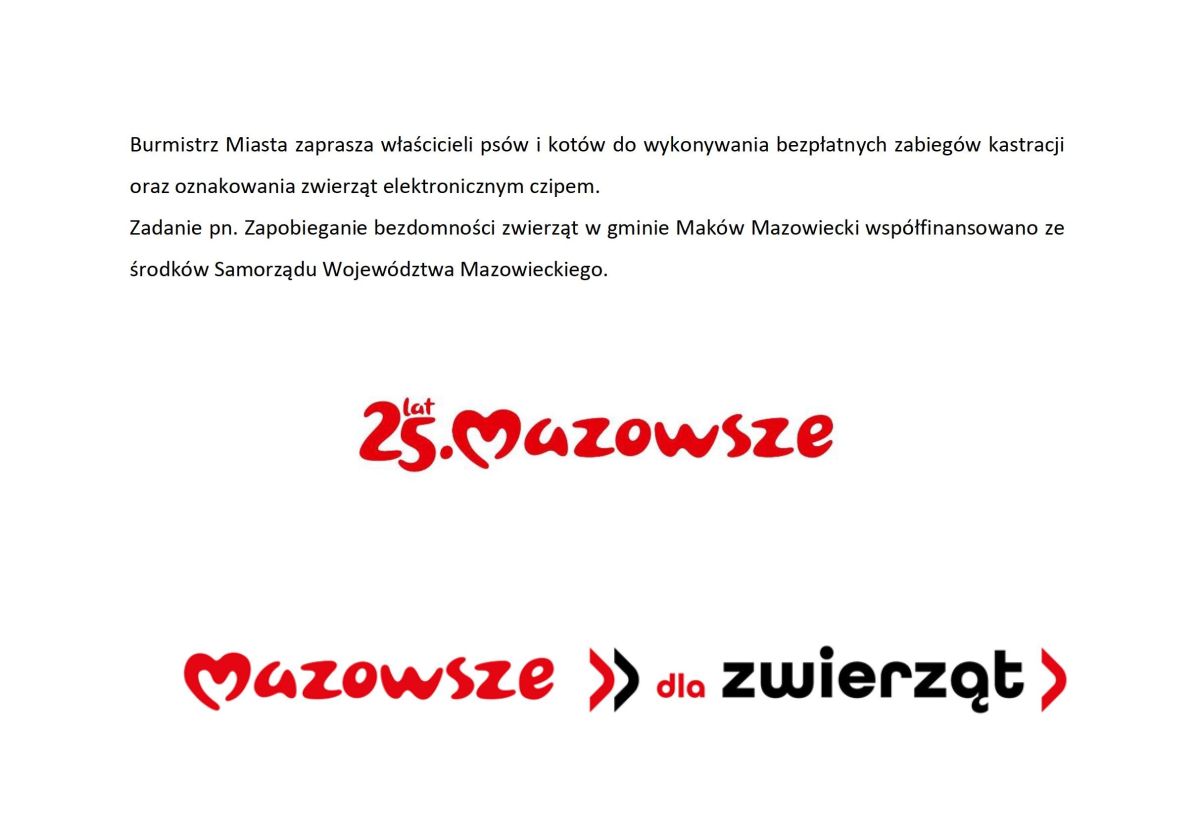 BEZPŁATNE ZABIEGI KASTRACJI ZWIERZĄT