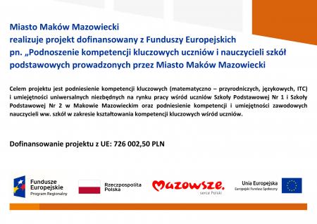 Podnoszenie kompetencji kluczowych uczniów i nauczycieli szkół podstawowych prowadzonych przez Miasto Maków Mazowiecki