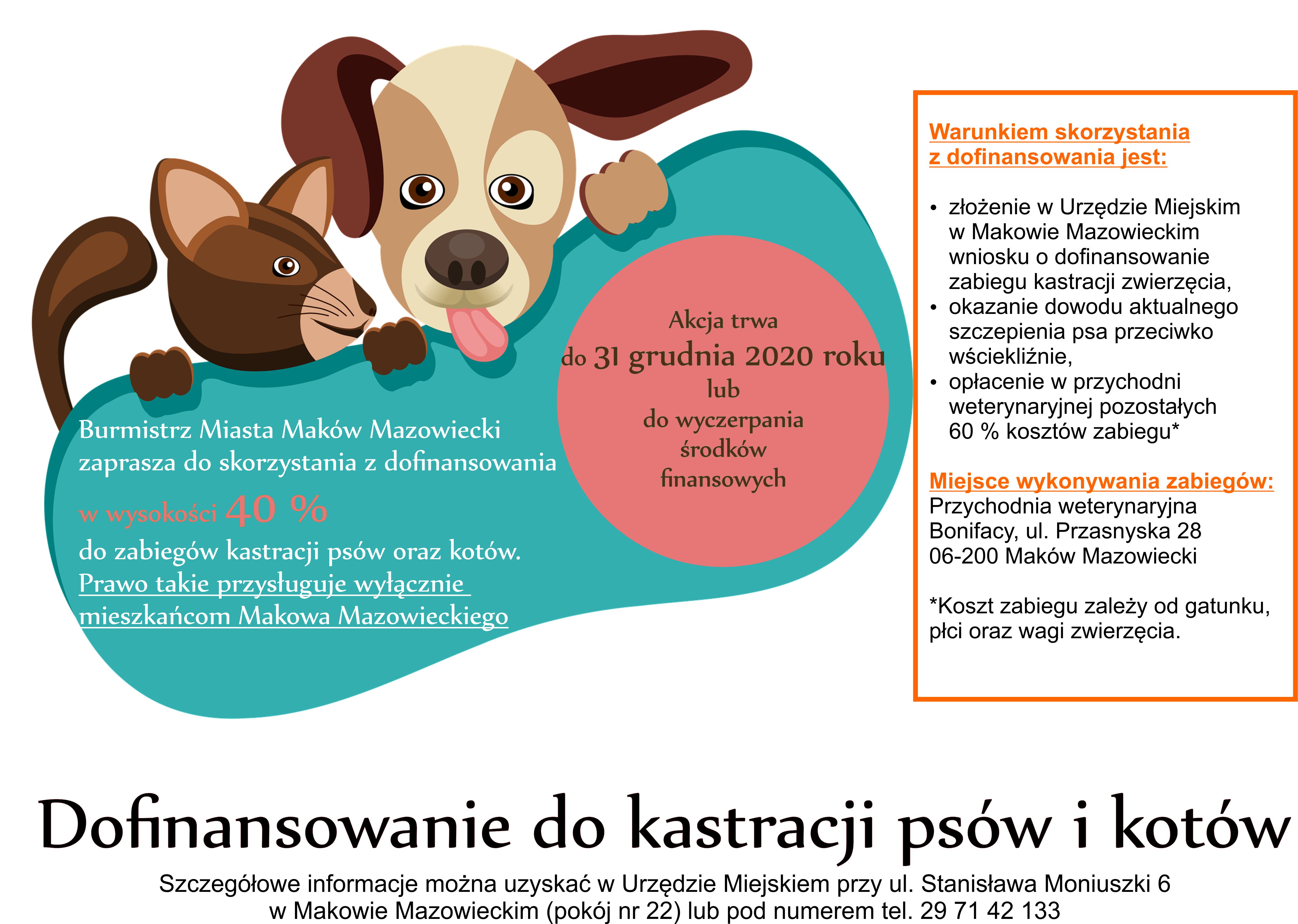 alt="Plakat dotyczący zabiegów kastracji psów i kotów"