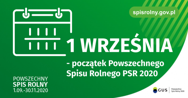 "Początek Powszechnego Spisu Rolnego - 1 września 2020"