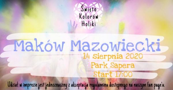 "Święto Kolorów Holiki, 14 sierpnia 2020, Park Sapera godzina 17:00"