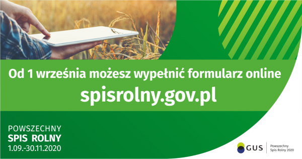 "od 1 września 2020 roku możesz wypełnić formularz online na stronie www.spisrolny.gov.pl"