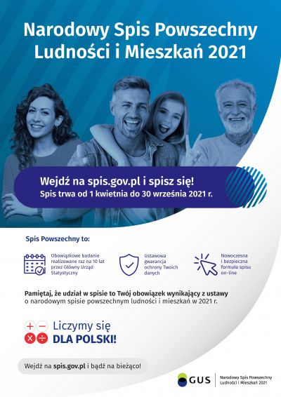 Narodowy Spis powszechny trwa od 1 kwietnia do 30 września 2021 roku.