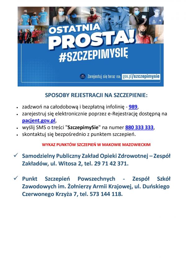 Wykaz punktów szczepień