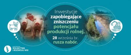 INWESTYCJE ZAPOBIEGAJĄCE ZNISZCZENIU POTENCJAŁU PRODUKCJI ROLNEJ - WYSTARTOWAŁ NABÓR