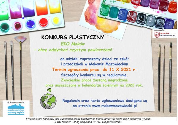 KONKURS PLASTYCZNY "EKO MAKÓW - CHCĘ ODDYCHAĆ CZYSTYM POWIETRZEM"