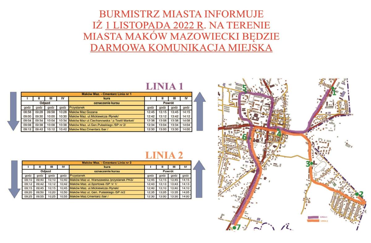 DARMOWY TRANSPORT NA 1 LISTOPADA 2022 R.