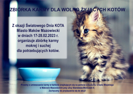 ZBIÓRKA KARMY DLA WOLNO ŻYJĄCYCH KOTÓW