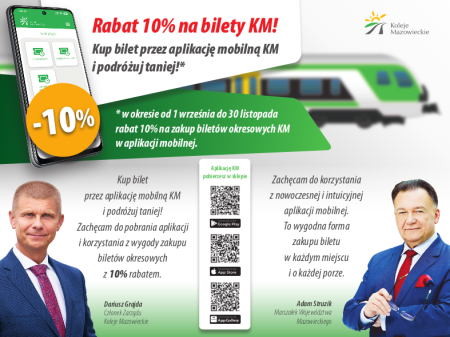 KUP BILET PRZEZ APLIKACJĘ MOBILNĄ KOLEI MAZOWIECKICH