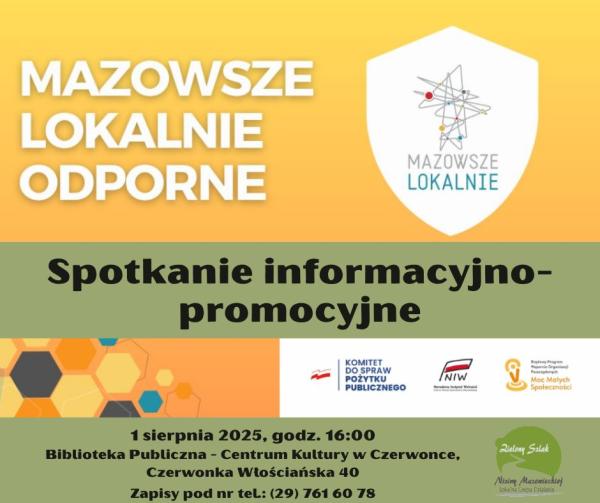 MAZOWSZE LOKALNIE ODPORNE - SPOTKANIE INFORMACYJNO-PROMOCYJNE