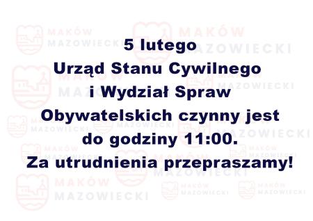 5 LUTEGO USC I WYDZIAŁ SPRAW OBYWATELSKICH  CZYNNY DO 11:00